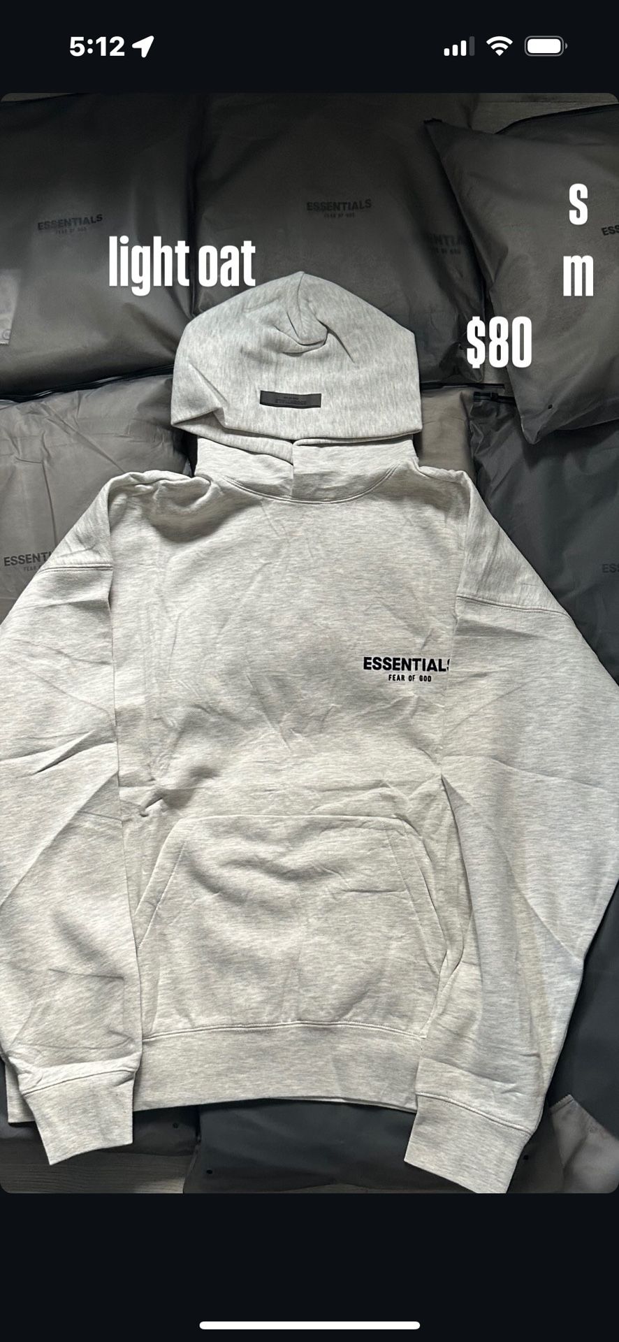 light oatmeal essentials hoodie
