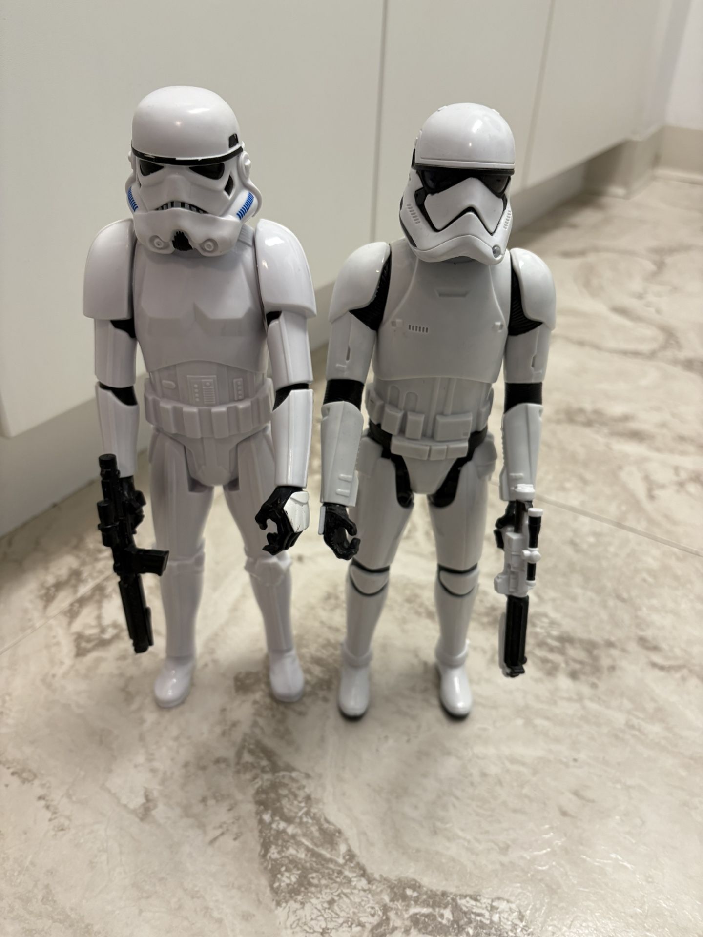 2 Star Wars StormTroopers 12” W/ Guns Figures Toys. Nike Adidas Sneakers Vintage Jerseys Jordan Nets Jackets Yankees Mets Knicks Weights