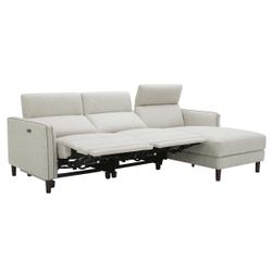 Lucille fabric power reclining sectional with power headrests best sale