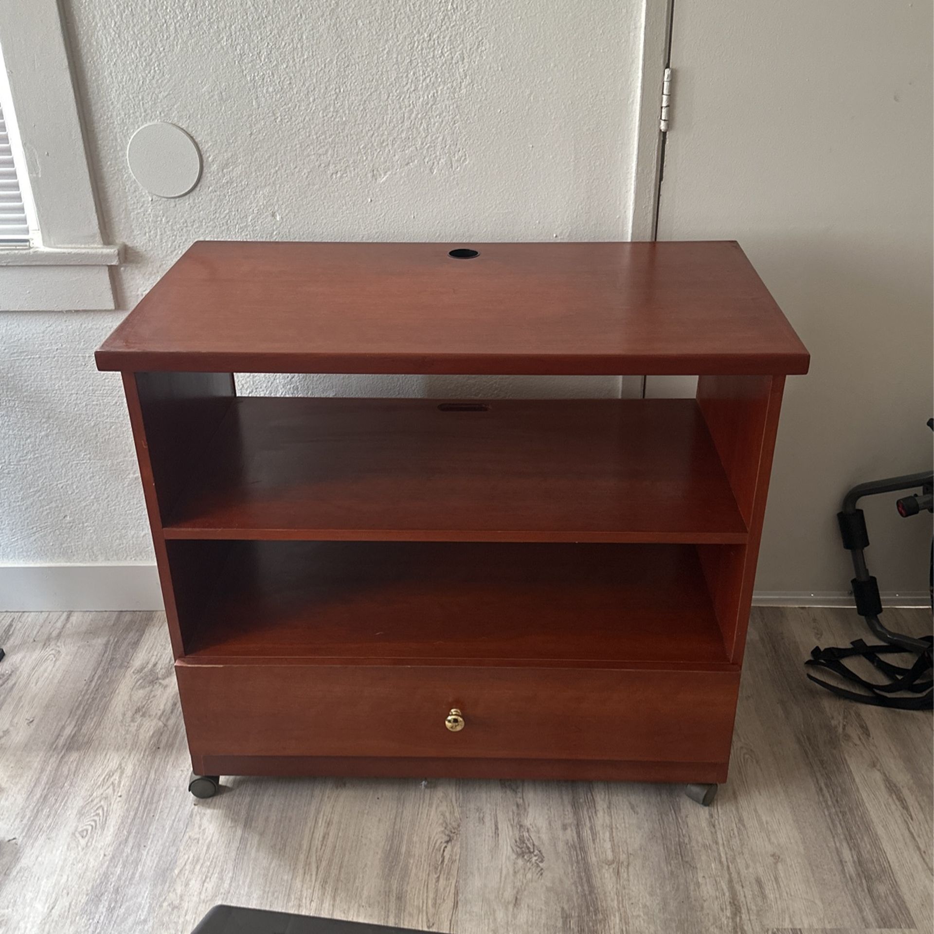 Rolling TV Cabinet With Drawer