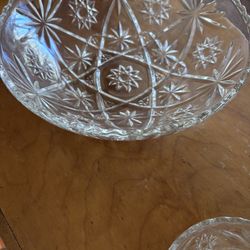 Cut Glass Chip And Dip Set 