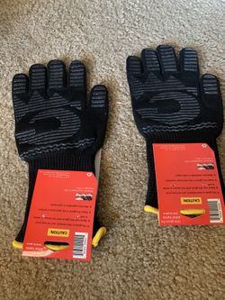 Heat Resistant Gloves - 1472 ℉ Grilling Gloves For Fireplace - Barbeque Accessories For Kitchen - BBQ Gloves - Oven Mitt For Oven, 1 Pair, Dupont Nom