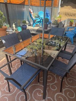 Glass patio table