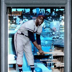 2020 Topps Stadium Club Chrome Hank Aaron Orange Refractor #10/25