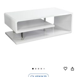 Coffee Table with Open Shelf Storage in White color