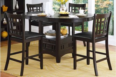 5pc Set  Counter Height Dining Table and 4 Chairs)