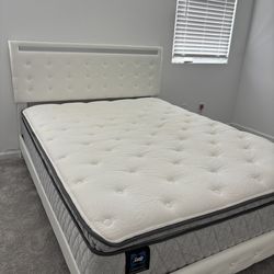 Queen Bed Frame and Mattress