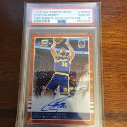2022 CONTENDERS OPTIC 1985 TRIBUTE STEPHEN CURRY ON CARD AUTO RED WAVE PSA 10 GEM MINT POP 1