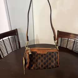 Max Kibardin  Brown Mini Shoulder Bag with Gold hardware