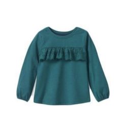 Toddler Girls Eyelet Long Sleeve T-Shirt - Cat & Jack& Blue 5T