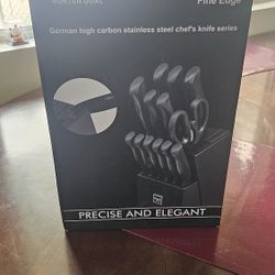 Hunter.Dual DF-15 Pro Black German High Carbon Chef's Knife Set 15 Pieces/1