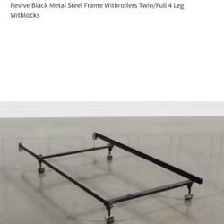 2)  Twin/full Metal Bed Frame With Wheels 