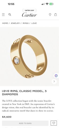 Cartier Love Ring Classic Model 3 Diamonds