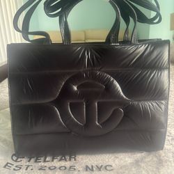 Eric Telfar Medium Black Puff Bag