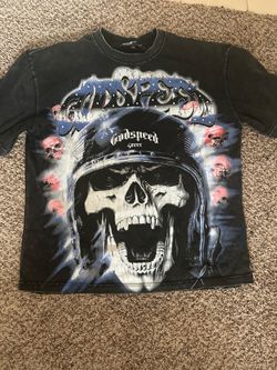Godspeed Limited Edition Skull Graphic Men's T-Shirt Black Motorcycle Size M