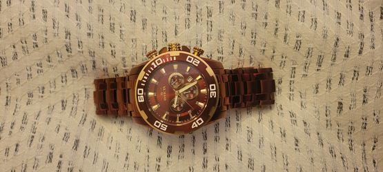 Burgundy And Gold Big Face Invicta Watch