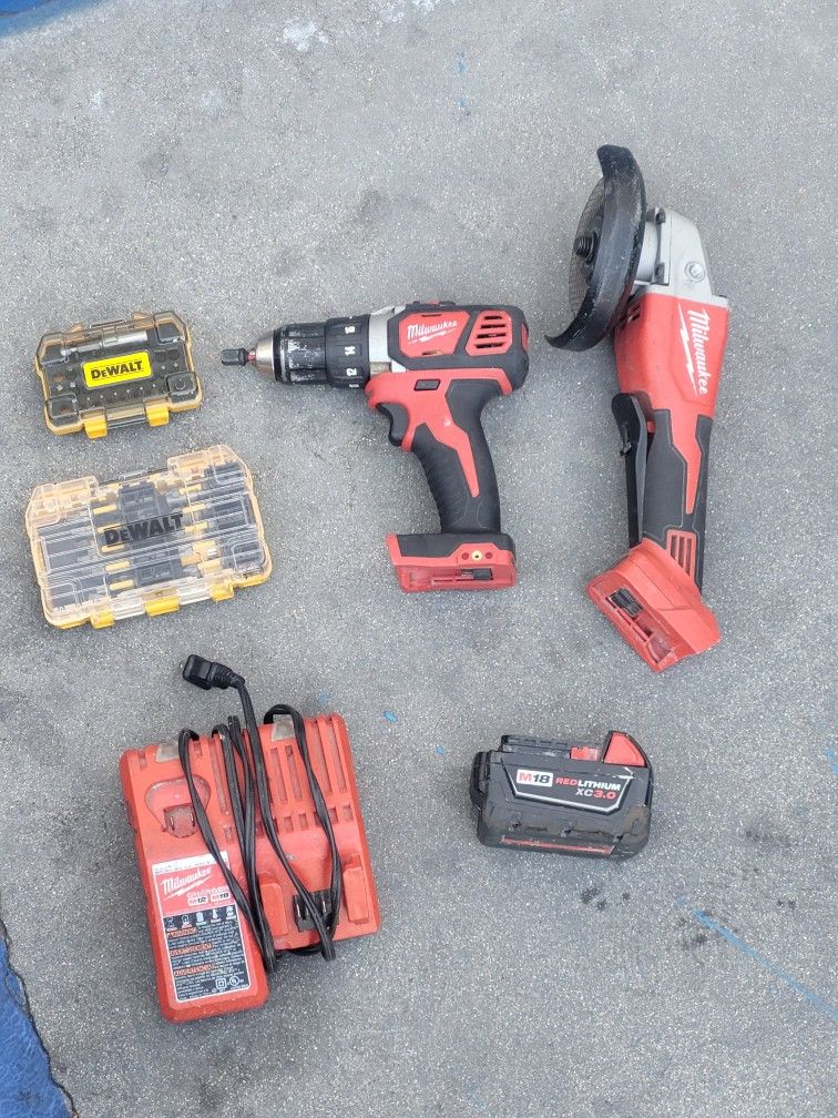 Milwaukee M18 Drill / Cut Off Grinder