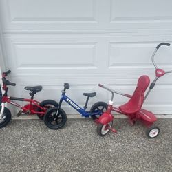 Kids Bike, Strider Bike, And Trike