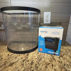 3.5 Gallon Half Moon Fish tank With Filter