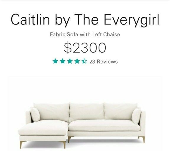 Caitlin by the Everygirl Fabric Sofa with left Chaise- interior Define