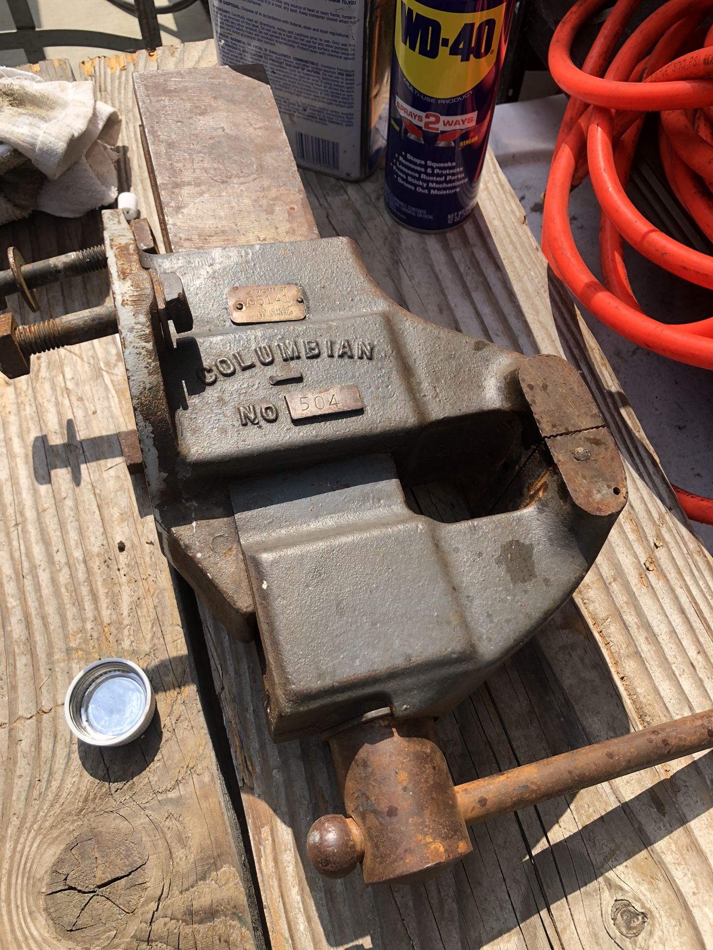 Vintage 1940 Columbian Stationary Bench Vise for Sale in La Habra