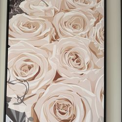 White Roses Canvas Painting 