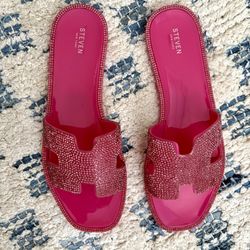 Steven New York Andrian pink plastic embellished womens  sandals Size 7