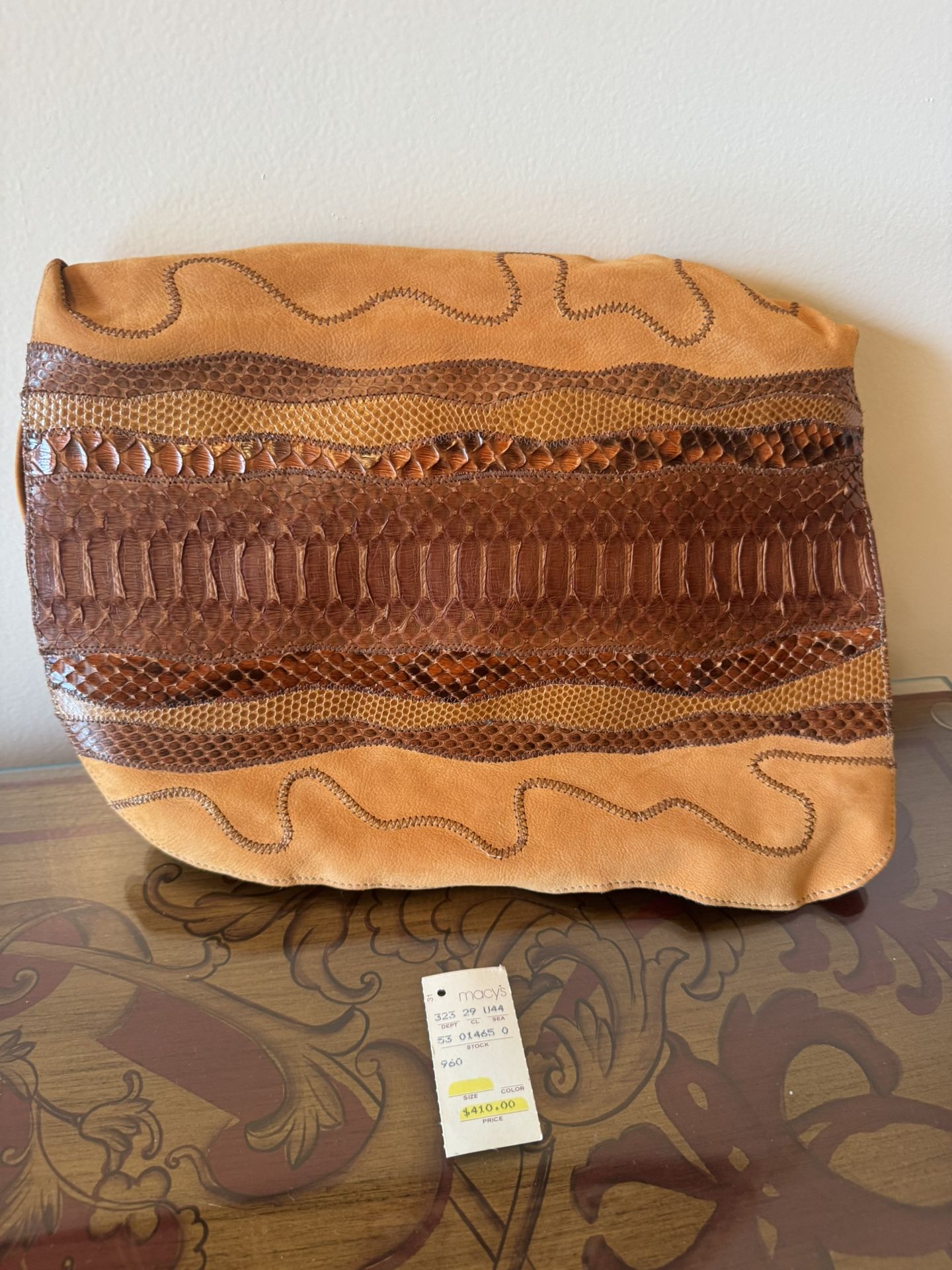 Dramatic Price Drop for VINTAGE (80s),One Of A Kind NEVER USED Exotic Skin/premium Leather By Carlos FALCHI