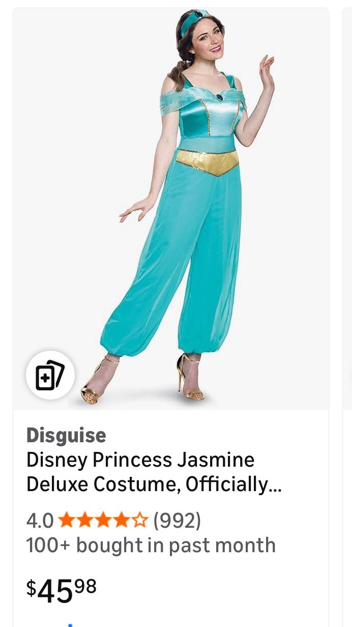 Adult One Piece Princess Jasmine Costume.