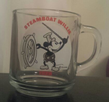 Steamboat Willie 1928 Disney Glass Cup