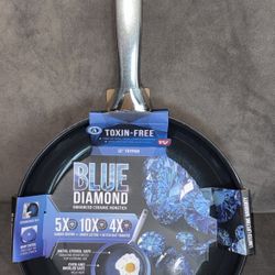 New Blue Diamond 10 Inch Ceramic Nonstick Frying Pan 