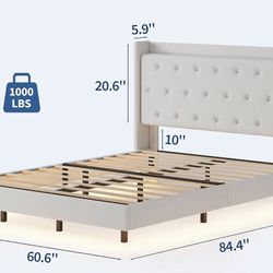 Queen Bedframe with Queen Spring Mattress 