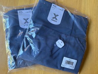 Xersion XXL high rise fitted 8 inch bike shorts Normandy blue