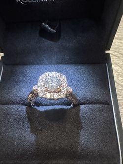 Diamond Halo Engagement Ring Rose Gold 