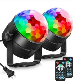 2-Pack Sound Activated Party Lights with Remote,