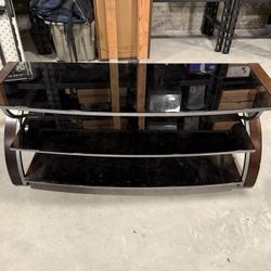 Black glass tv Stand 54”wide 