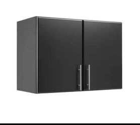 Prepac Elite Black 32 in. Stackable Wall Storage Cabinet, Bathroom Cabinet, Pantry Cabinet with Stor