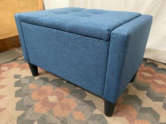 Dark Blue Storage Ottoman/Bench