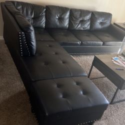Leather Couch With Ottoman 