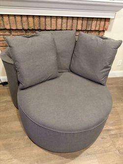 Ethan Allen MICKEY MOUSE CLUB Oversize "Chair and a Half" In Heather Gray Color