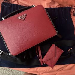 Prada Brique Saffiano Leather Bag