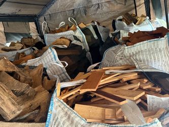 Seasoned firewood and cedar scraps