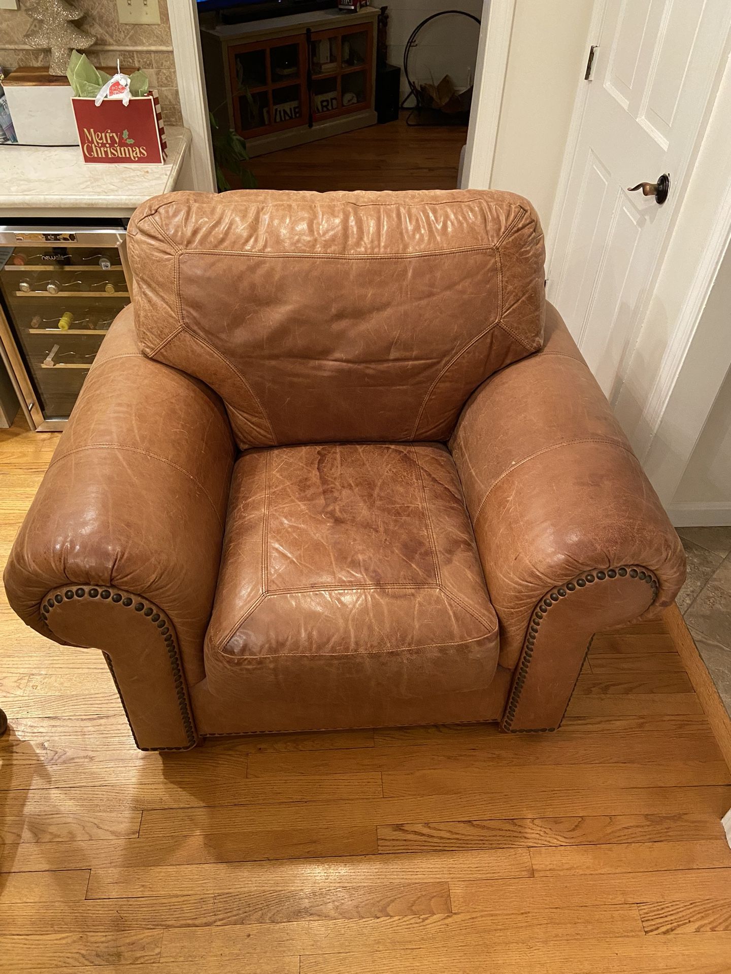 Italian Leather Oversize Club Chair 