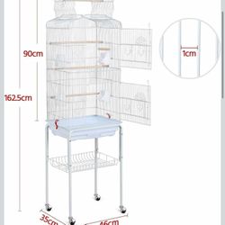 64-inch Open Play Top Bird Cages White L-22