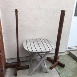 Wooden Post Stands to use with a pole to hang things