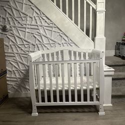 Mini White Baby Crib 
