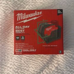 Milwaukee M12 Green Cross Line & Plumb Points Laser