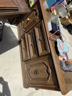 2 Piece Dresser And Glass Top Door