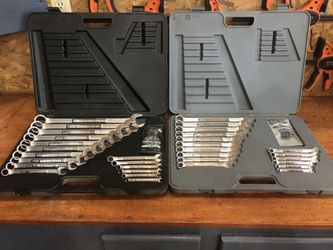 52 piece craftsman standard and metric wrench set in cases.