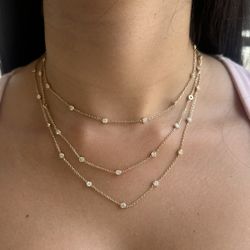 Diamond Necklace 14k Gold 